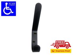 MATTE BLACK COAT HOOK DISABLED BATHROOM AS1428.1