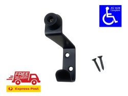 MATTE BLACK COAT HOOK WITH DOOR STOP AS1428.1