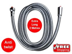SHOWER HOSE 2 METRE FLEXIBLE STAINLESS STEEL AS1428.1