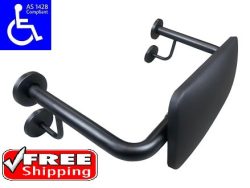 MATTE BLACK TOILET BACKREST DISABLED AS1428.1 COMPLIANT
