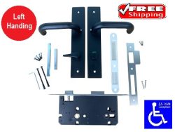 LH MATTE BLACK KLIKKA COMPLETE DISABLED PASSAGE SET INDICATOR BOLT COMBO MORTICE AS1428.1