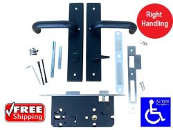 MATTE BLACK RH KLIKKA COMPLETE DISABLED PASSAGE SET INDICATOR BOLT COMBO MORTICE AS1428.1