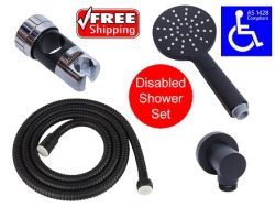 DISABLED SHOWER SET KIT 2M HOSE AS1428.1 DSS2 MATTE BLACK