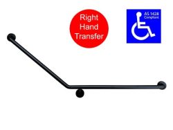 40 DEGREE GRAB BAR MATTE BLACK RH TRANSFER AS1428.1