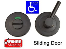 MATTE BLACK DISABLED INDICATOR BOLT EXTENDED LEVER SLIDING DOOR AS1428.1
