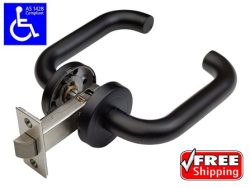 MATTE BLACK DISABLED PASSAGE SET LEVER HANDLE AS1428.1 SDA