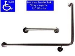 90° Grab Bar + 450mm LH Transfer AS1428.1 Compliant