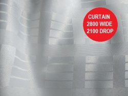 SHOWER CURTAIN WHITE BOX STRIPE WEIGHTED 2800 X 2100