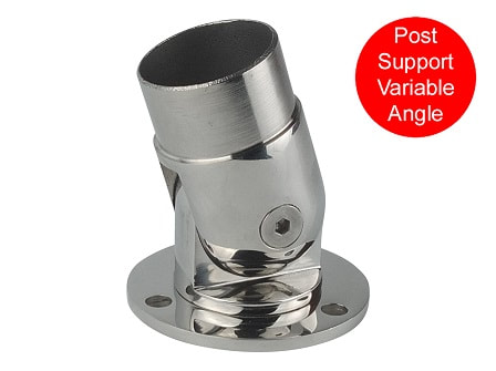 HANDRAIL POST SUPPORT VARIABLE GROUND 316 STAINLESS 2"