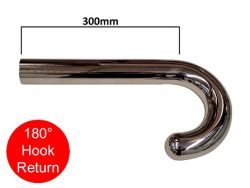 HANDRAIL 180° HOOK RETURN + 300mm 316 STAINLESS 2"