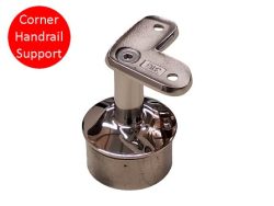HANDRAIL CORNER CURVE POST TOP SUPPORT 316 STAINLESS 2"