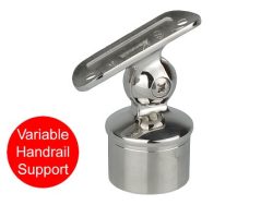 HANDRAIL VARIABLE CURVE POST TOP SUPPORT 316 STAINLESS 2"