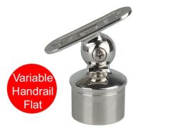 HANDRAIL VARIABLE FLAT POST TOP SUPPORT 316 STAINLESS 2"