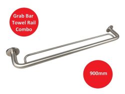 TOWEL RAIL GRAB BAR COMBO 900MM