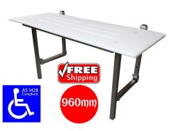 SHOWER CHAIR SEAT FOLDING WALL MOUNT COMMERCIAL AS1428.1