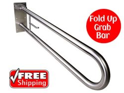 FOLD DOWN SAFETY RAIL WITH TOILET ROLL HOLDER
