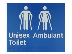 BRAILLE SIGN UNISEX AMBULANT TOILET