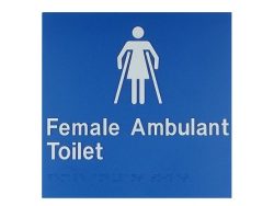 BRAILLE SIGN FEMALE AMBULANT TOILET