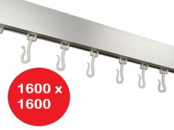 SHOWER TRACK COMMERCIAL SILVER 1600 X 1600 CORNER