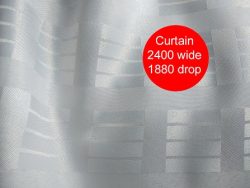 SHOWER CURTAIN WHITE BOX STRIPE WEIGHTED 2400 X 1880