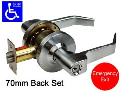 DISABLED COMMERCIAL ENTRANCE SET DOOR HANDLE LEVER LOCKSET 70mm BACK SET AS1428.1 SDA